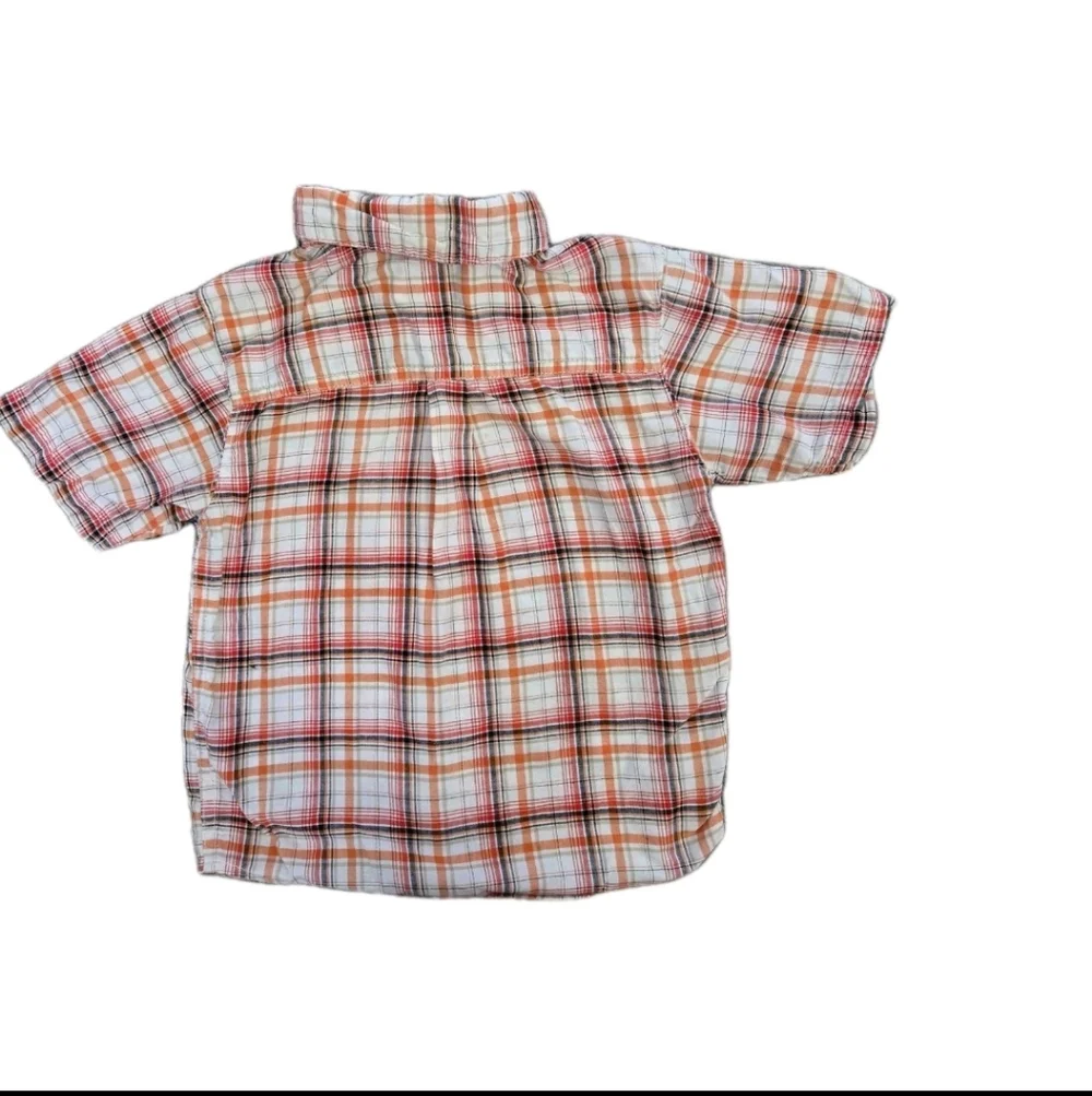 Carter's Toddler Boy Orange Plaid Short Sleeve Button Down - Size 24 Months